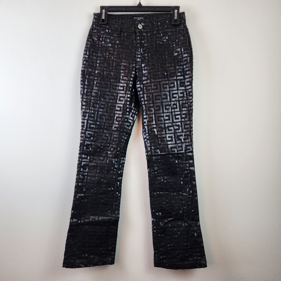 Guess Glamour Vintage 90's All Over Logo Jeans Size 26 Y2K - Picture 1 of 8
